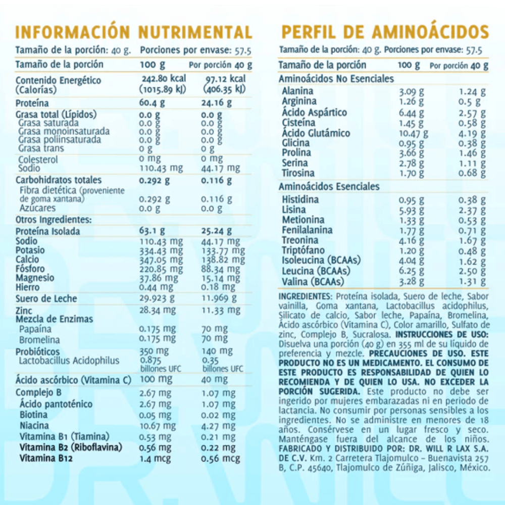 Proteina Isolated Vainilla 2.3Kg miniatura 6
