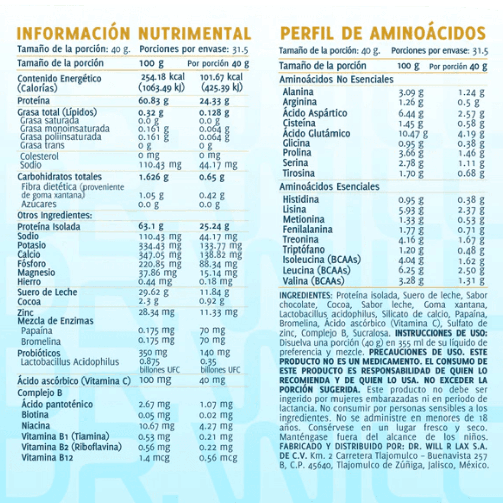 Proteina Isolated Chocolate 1.26Kg miniatura 6