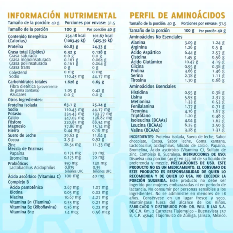 Proteina Isolated Chocolate 1.26Kg miniatura 3